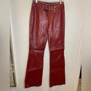 f I.AM.GIA Women's Red Leather Jeans